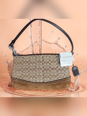 Coach Signature Mini Duffel Wristlet(Style #F40594) in the Khaki/Mahogany NWT